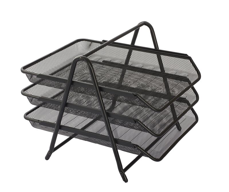 Kraf Perfore Evrak Rafı Metal 3 Katlı Siyah 460g