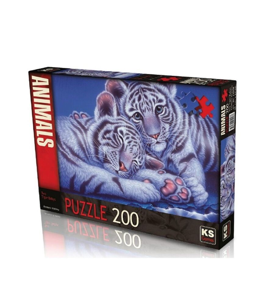 Ks Games Puzzle 200 Parça Two Tiger Babys 24008