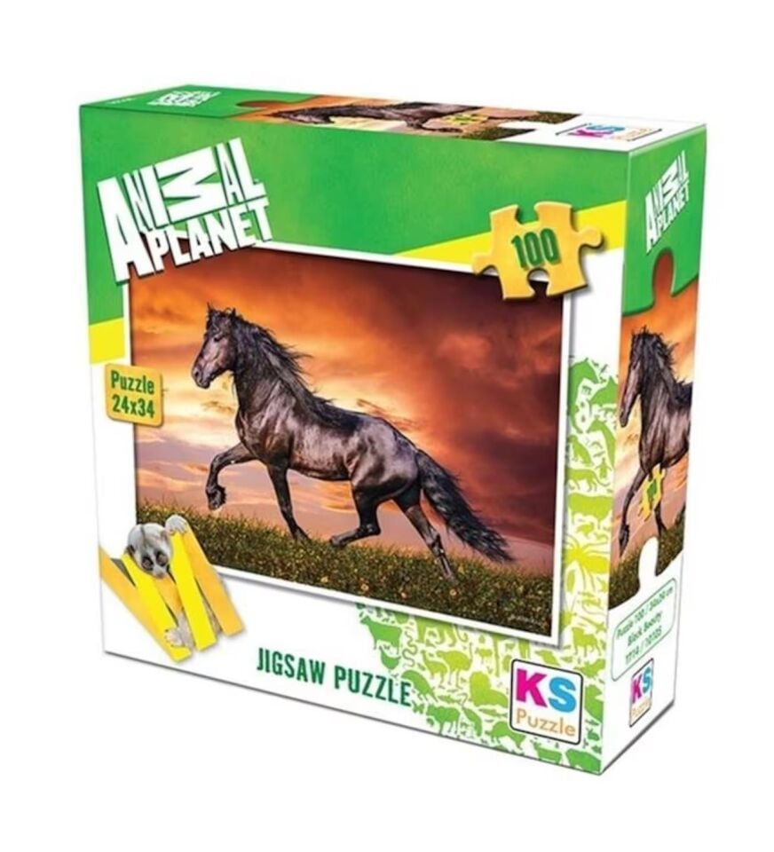 Ks Games Puzzle 100 Parça Black Beauty Anımal Planet 10105