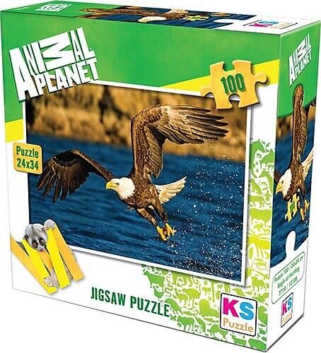 Ks Games Puzzle 100 Parça Eagle At Hunting Anımal Planet 10106