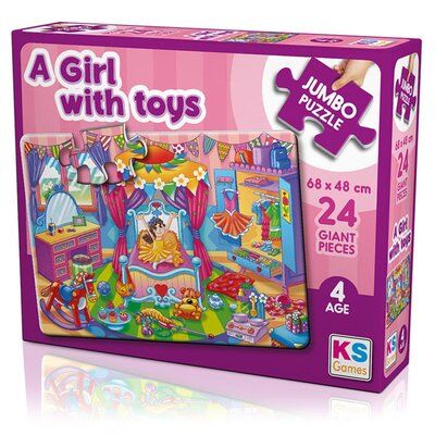 Ks Games Jumbo Puzzle 50 Parça A Girl With Toys Jp-31010