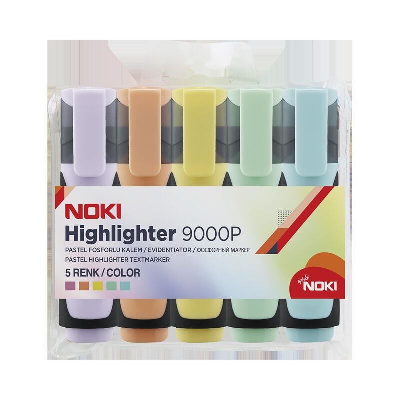 Noki Fosforlu Kalem 5'li Set Pastel 9000p5pvc