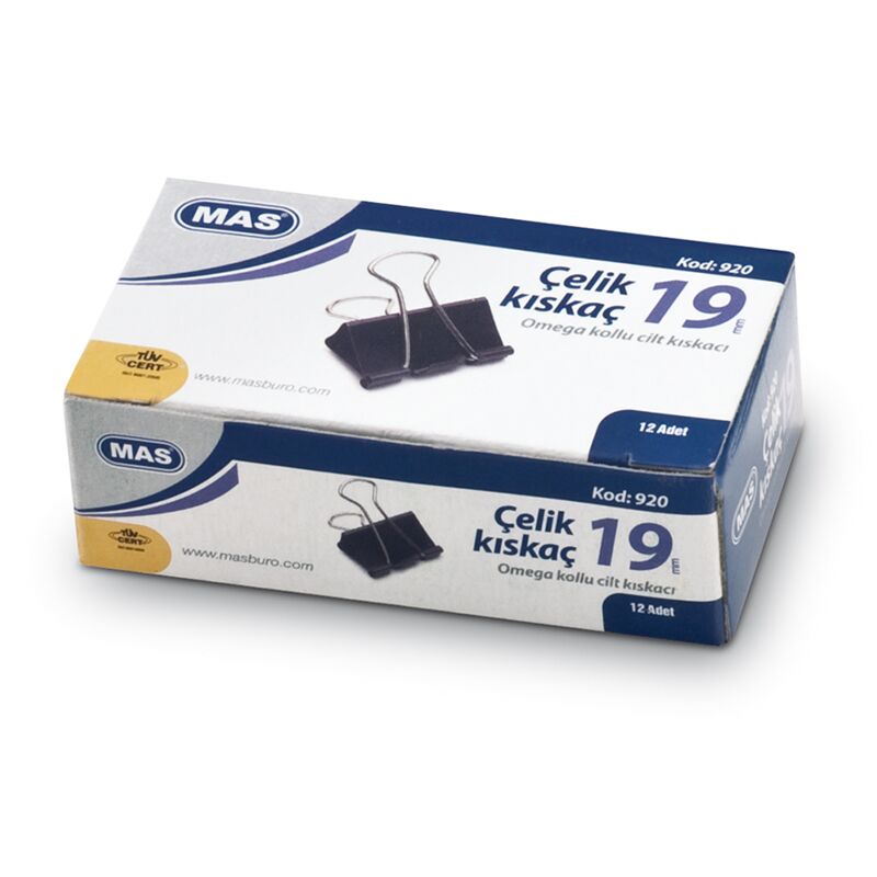 Mas Omega Çelik Kıskaç 12'li 19 Mm Siyah 920
