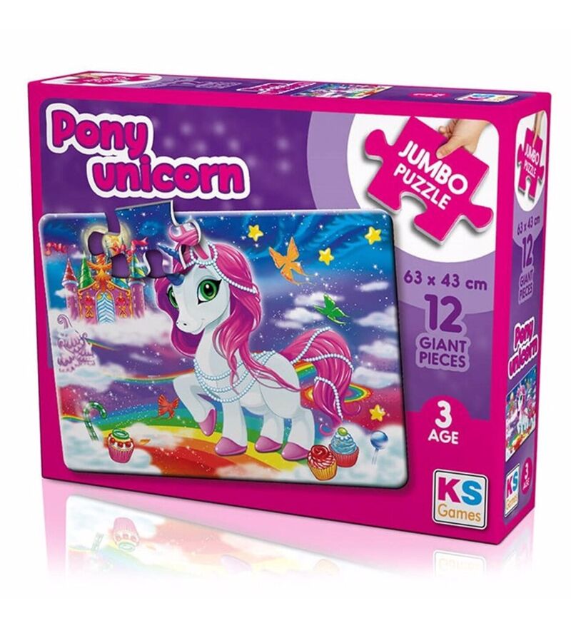 Ks Games Jumbo Puzle 12 Parça Pony Unicorn Jp-31007