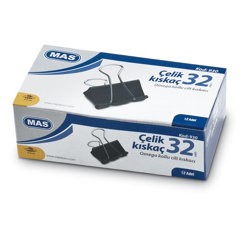 Mas Omega Çelik Kıskaç 12'li 32 Mm Siyah 930