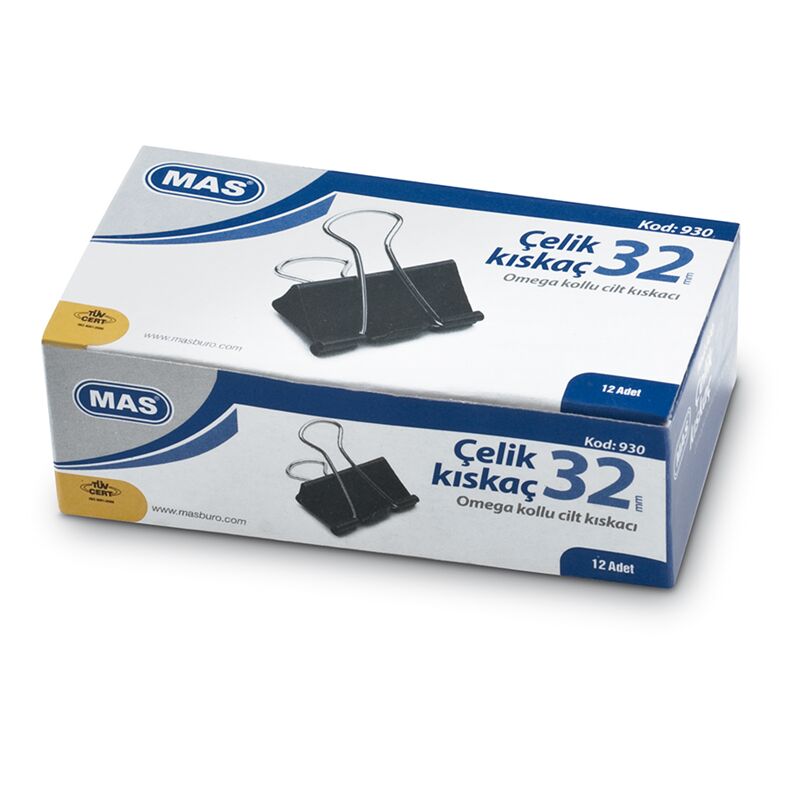 Mas Omega Çelik Kıskaç 12'li 32 Mm Siyah 930