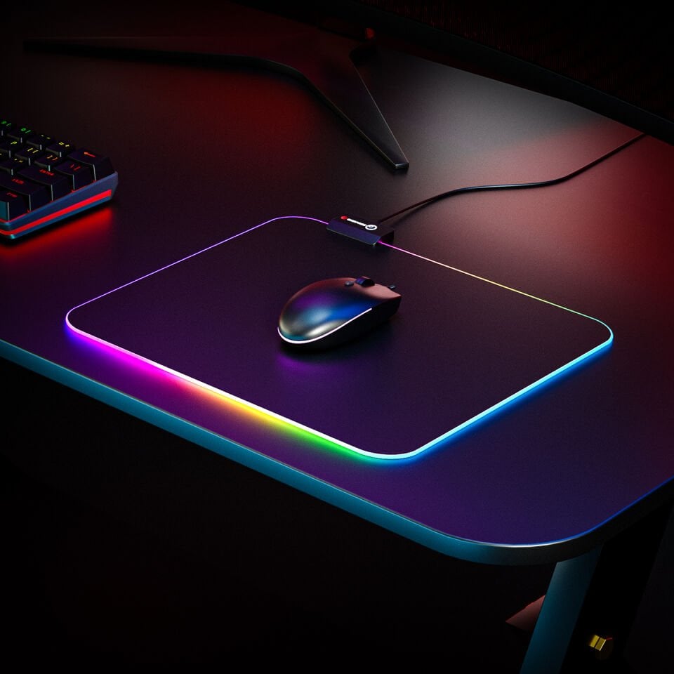 Rampage Mp-21 Siyah 252-328-3mm Rgb Ledli Gaming Mouse Pad