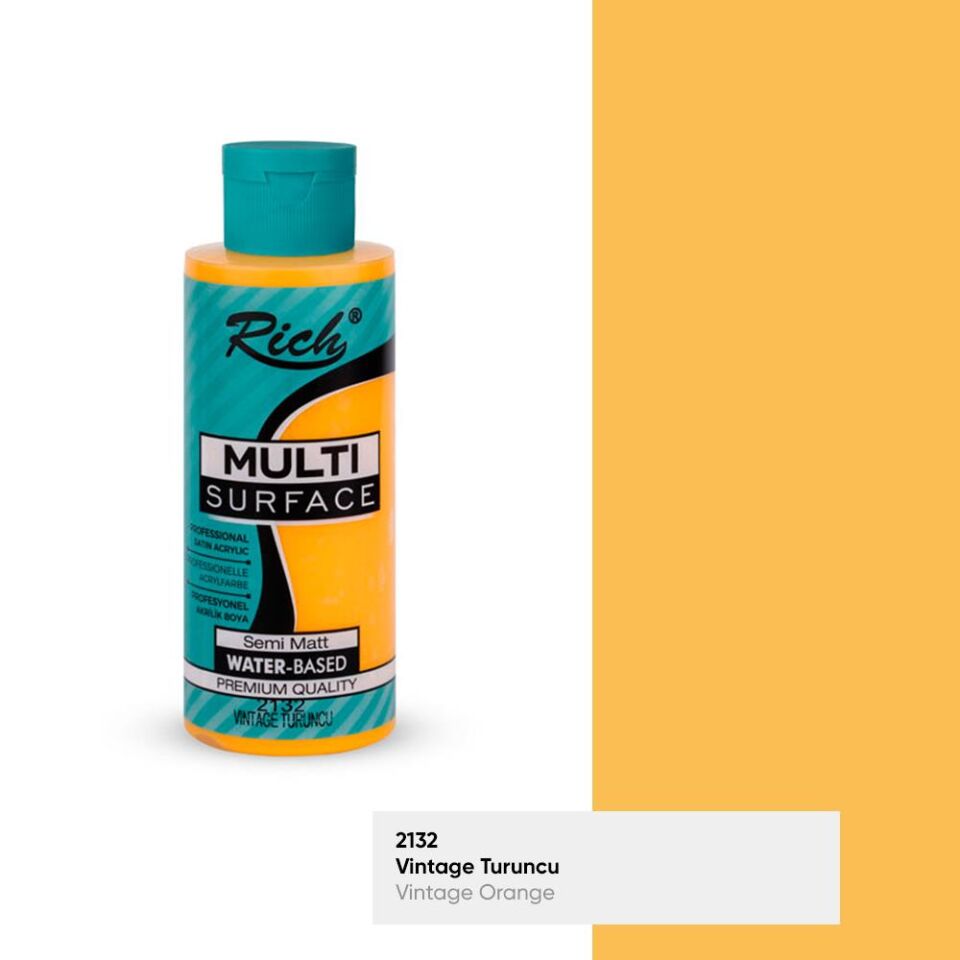 Rich Multi Surface Akrilik Boya 120 Cc Vıntage Turuncu Mls-120-2132