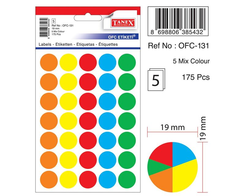 Tanex Ofis Etiketi Ofc-131 19mm 175 Li