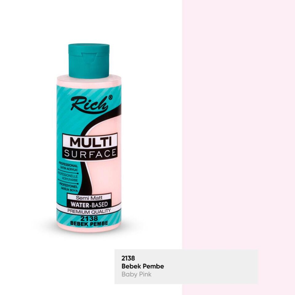 Rich Multi Surface Akrilik Boya 120 Cc Bebek Pembe Mls-120-2138
