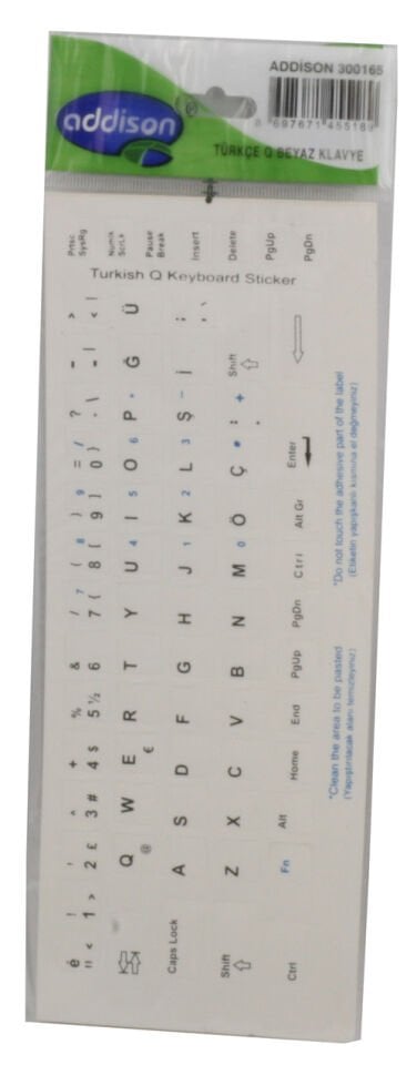 Addison Türkçe Q Beyaz Klavye Stıker 300165
