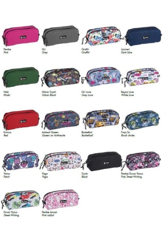 Okapi Kalem Çantası İki Gözlü Asorti (okp-108 / As)