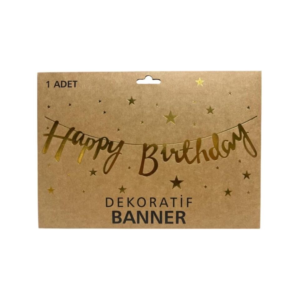 Nedi Oynar Yazı Metalize Happy Bırthday Altın