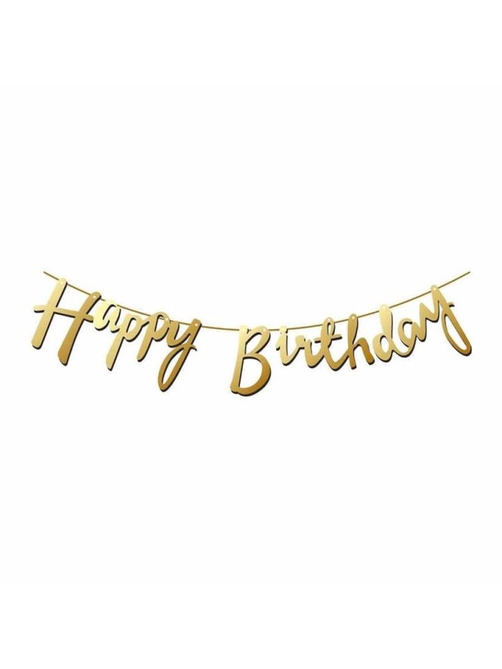 Nedi Oynar Yazı Metalize Happy Bırthday Altın