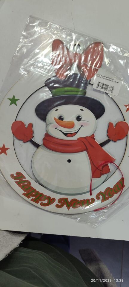 Nedi Ahşap Kapı Süsü Fiyoklu Yuvarlak 33*29 Cm