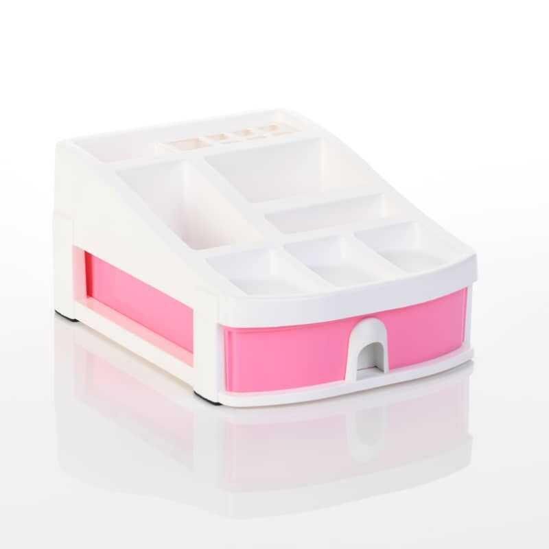 Ops Organizer Beyaz Gövde Pastel Pembe Tek Çekmeceli Co7201-ppe