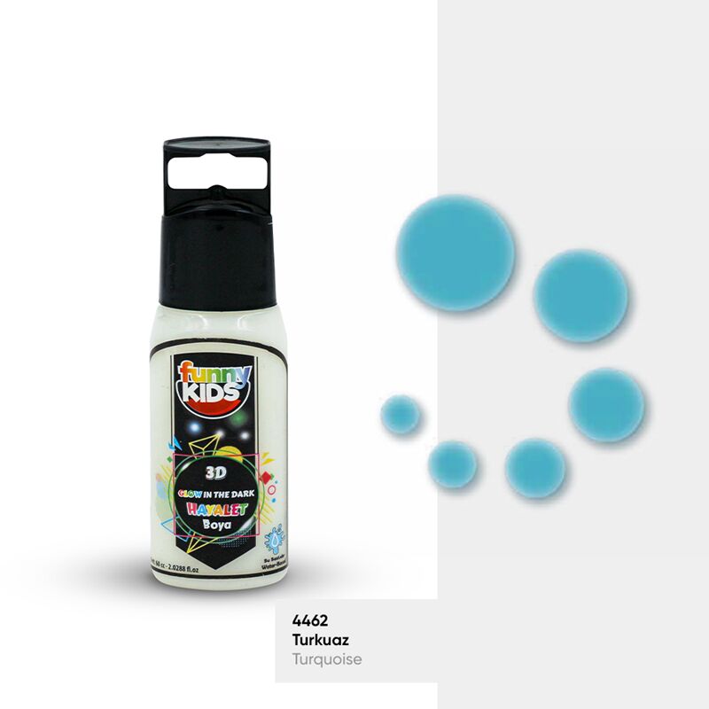 Rich Funny Kids 3d Hayalet Boya 60 Cc Turkuaz Fnny-3dhyl-060-04827