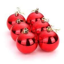 Nedi Ağaç Süsü Top 6 Cm 6 Lı Nedi-6006r Kırmızı