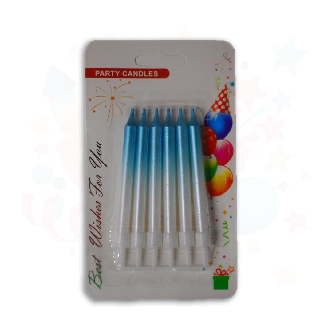 Nedi Mum Çubuklu 6'lı Renk Geçişli 8 Cm Mavi Nd-7147