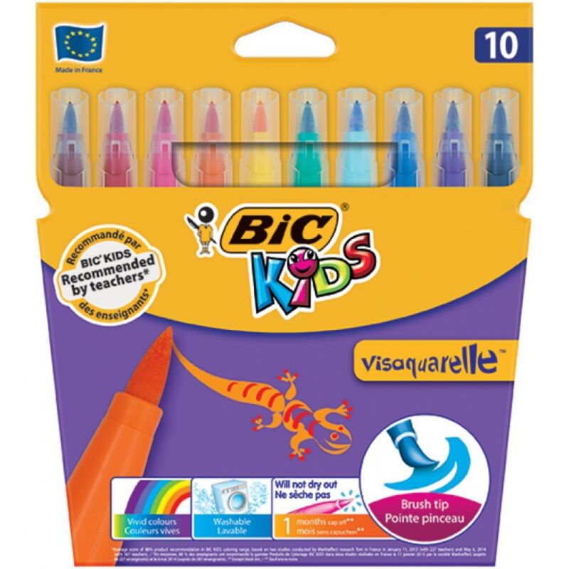 Bic Kids Keçeli Kalem 10'lu Visaguarelle Fırça Uçlu 8289641