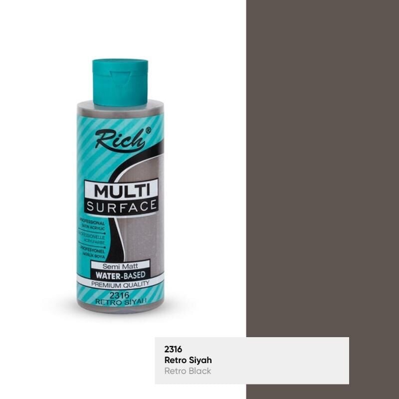 Rich Multi Surface Akrilik Boya 120 Cc Retro Siyah Mls-120-2316