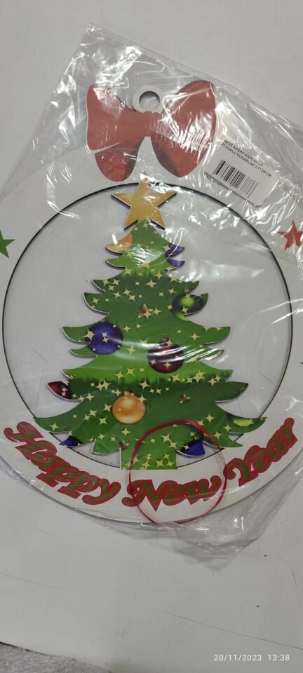 Nedi Ahşap Kapı Süsü Fiyoklu Yuvarlak 33*29 Cm