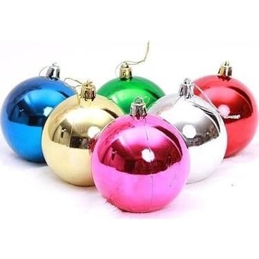 Nedi Ağaç Süsü Top 8 Cm 6 Lı Karışık Renk Nedi-8006m