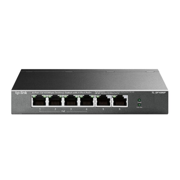Tp-link Tl-sf1006p 5 Port 4 Port Poe+ 10-100 Mbps 2 Port Uplink Switch Çelik Kasa