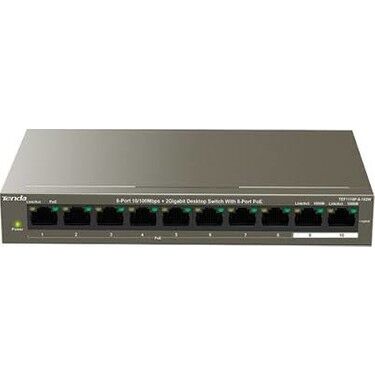 Tenda Tef1110p-8-63w 10 Port 8 Port Poe+ 10-100 + 2 Port 10-100-1000 Switch