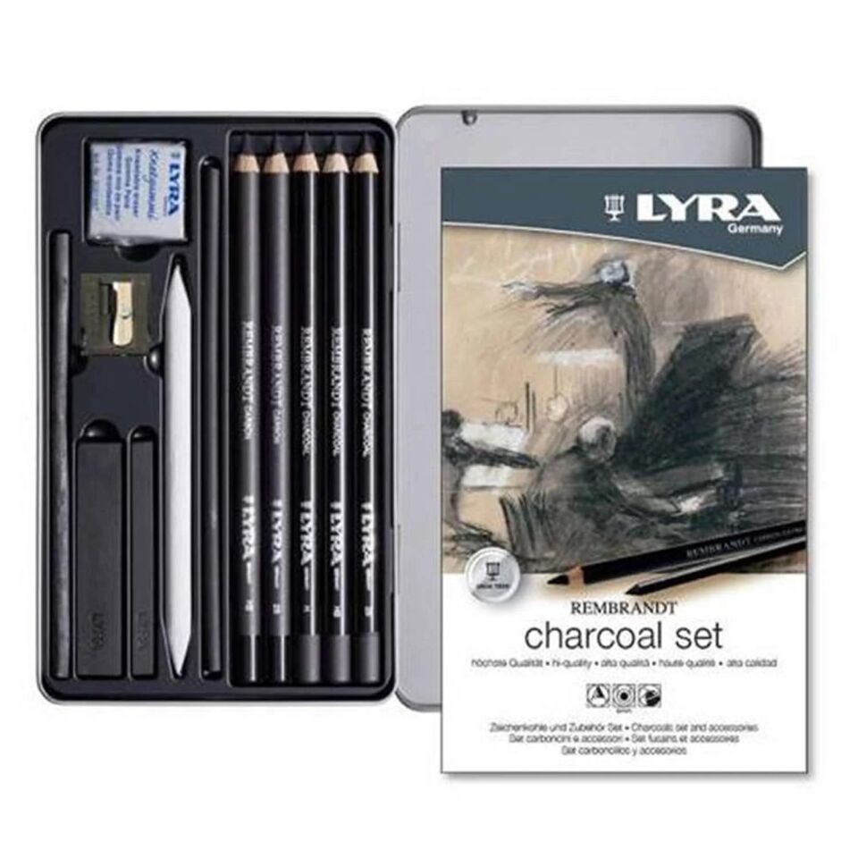 Lyra Rembrandt 11'li Metal Kutu Charcoal Set Box L2051112