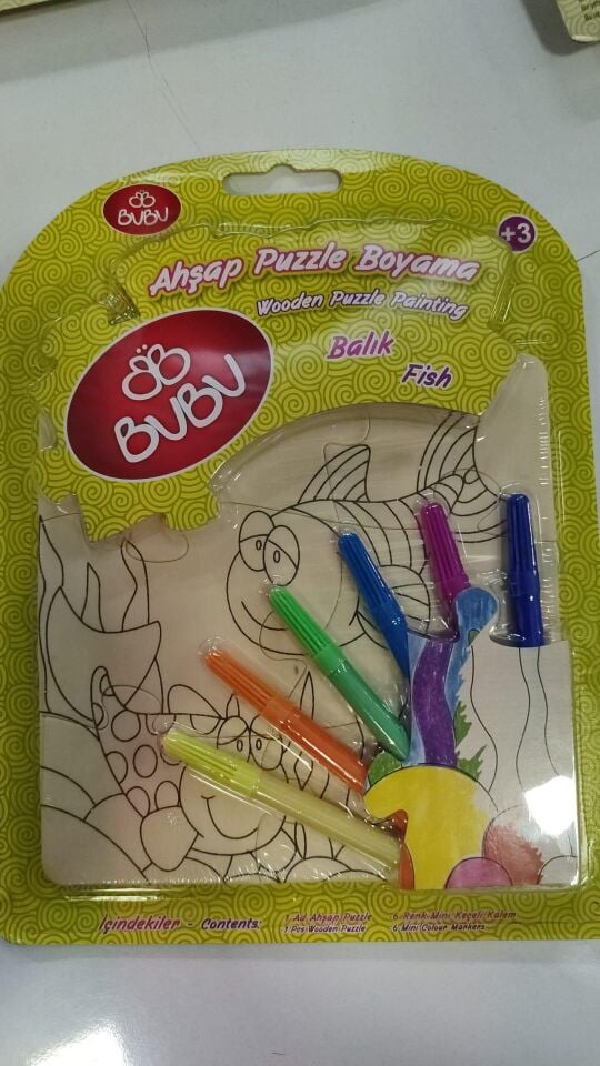 Bu-bu Puzzle Boyama 4 Model Balık Ap0033