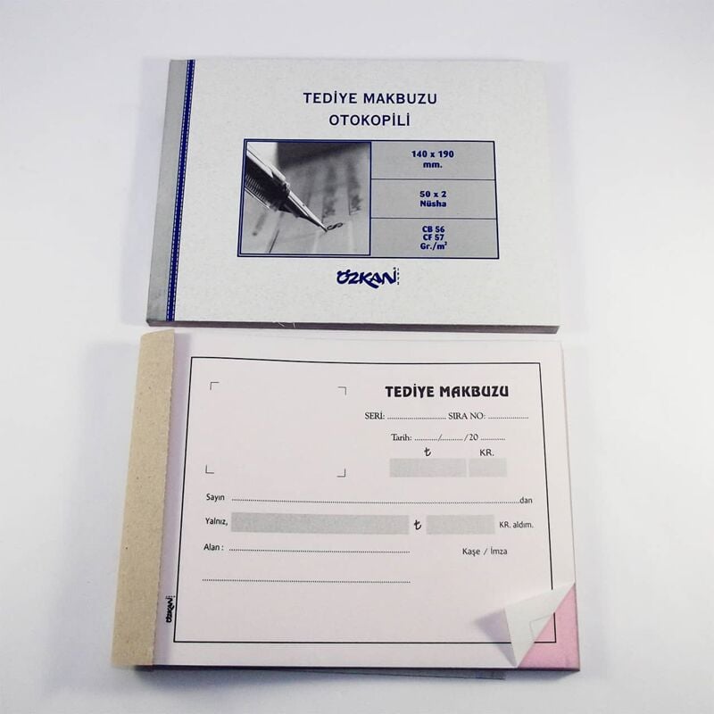 Özkan Tediye Makbuzu 50x2 Nüsha Otokopili G0138