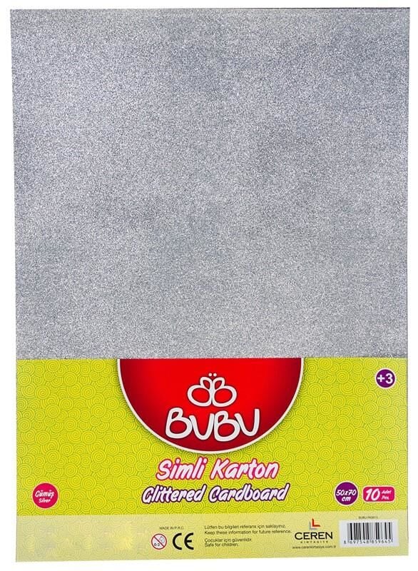 Bu-bu Fon Kartonu Simli 50x70 Cm Gümüş 10'lu Fk0015