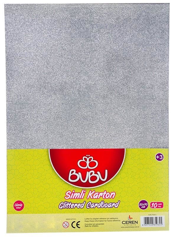 Bu-bu Fon Kartonu Simli 50x70 Cm Gümüş 10'lu Fk0015