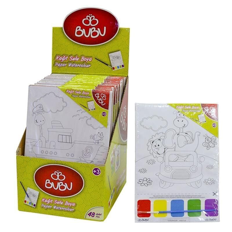 Bu-bu Desenli Kağıt Sulu Boya Seti Kss001 (ks0006)