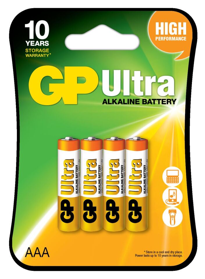 Gp Lr03 Aaa Boy Ultra Alkalin İnce Kalem Pil 4'lü Paket Gp24aumb-u4