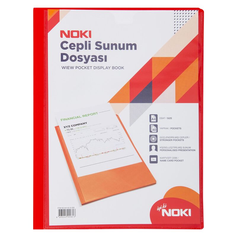 Noki Sunum Dosyası Cepli 40 Yaprak Kırmızı 64140-n-080