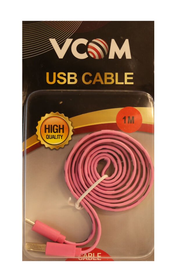 Vcom Bağlantı Kablosu 1.0mt Micro Pembe Desenli
