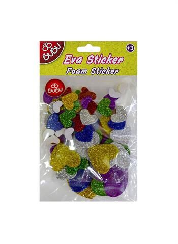Bu-bu Eva Stıcker Simli Kalp 3 Boy Sts032