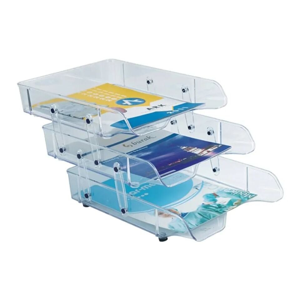 Ark Hareketli Evrak Rafı 3'lü Şeffaf 2083