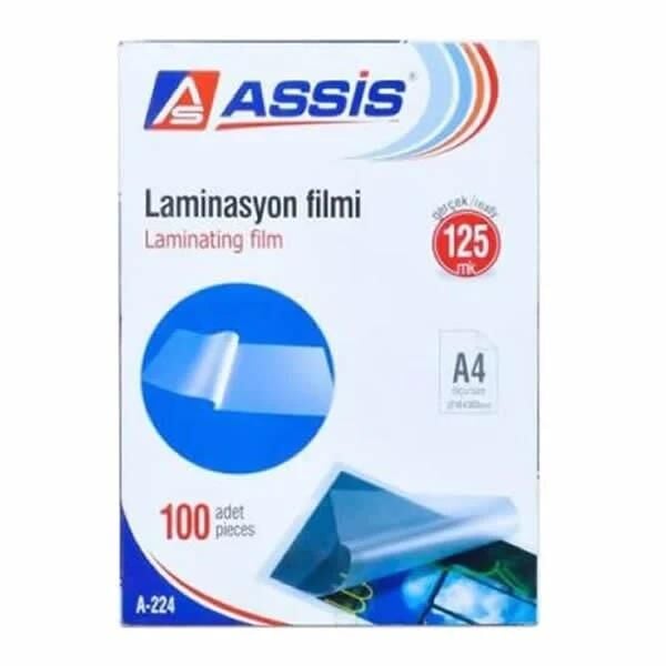 Assis Laminasyon Filmi A4 125 Mic 100'lü Parlak A-224