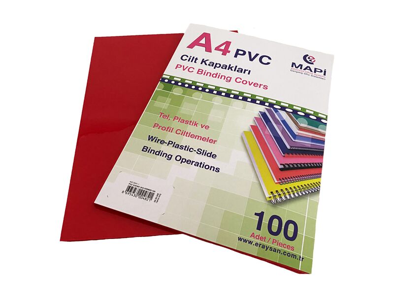 Mapi A4 Pvc Opak Cilt Kapak160 Mic. Kırmızı100 Lü 2040203