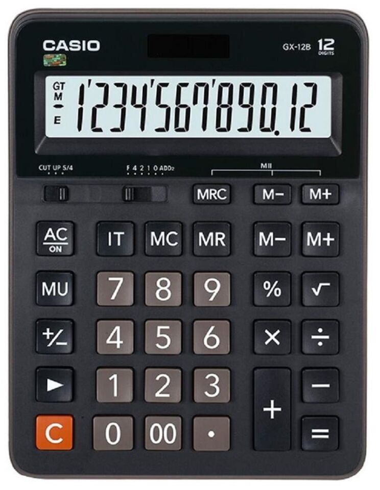 Casio Hesap Makinası Masaüstü 12 Hane Gx-12 B