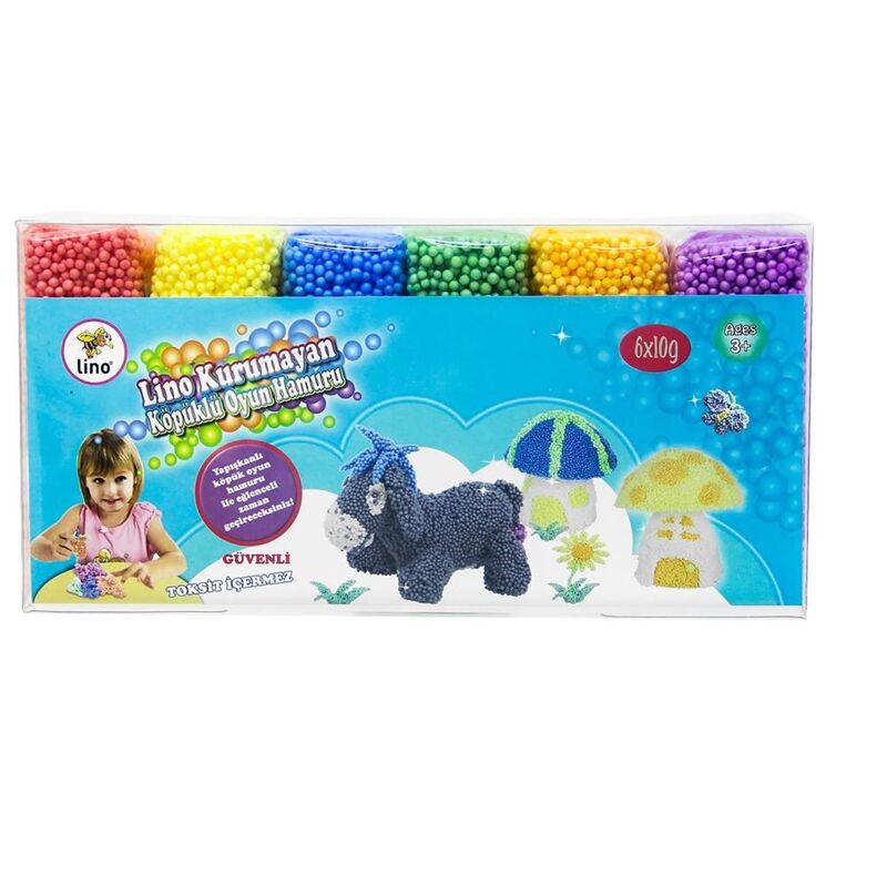 Lino Kurumayan Köpüklü Oyun Hamuru 10 Gr Pvc 6'lı Kutu Ln-152017