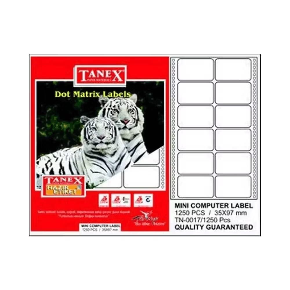 Tanex Sürekli Form Etiket 1250'li Paket 35x97 Mm Tn-0017