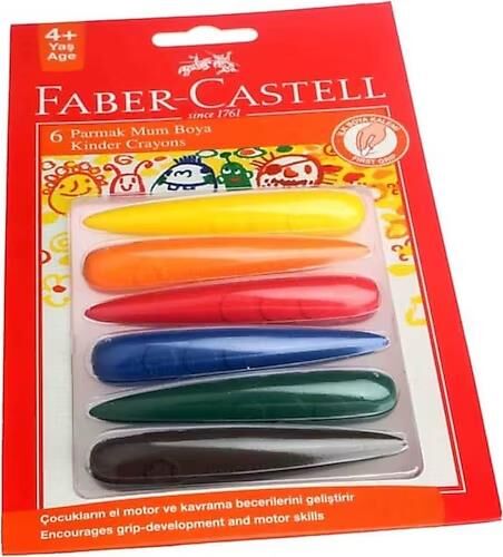 Faber Castell Mum Boya 6'lı Parmak Kinder Crayons 240404