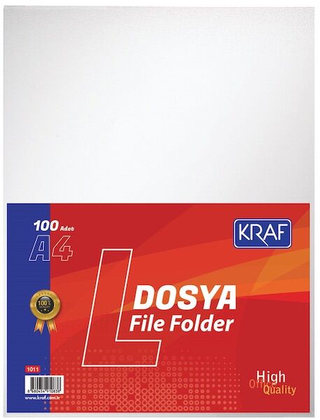Kraf L Poşet Dosya A4 100'lü Şeffaf 1011