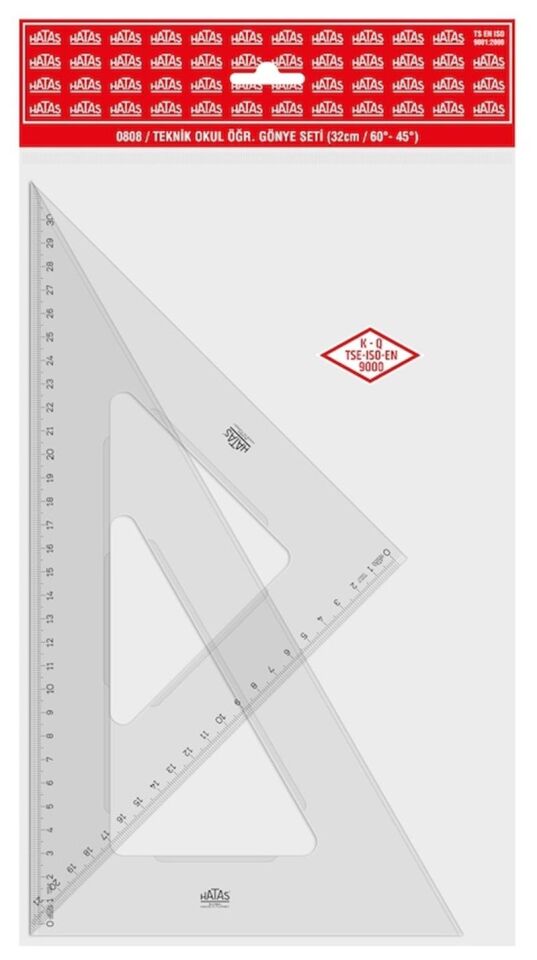 Hatas Teknik Okul Öğrenci Gönye Seti 32 Cm / 60 - 45 0808