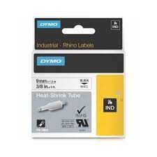 Dymo 18053 Rhinopro Isıyla Küçülen Şerit 9mmx1,5m Beyaz-siyah