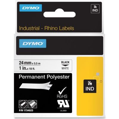 Dymo 18058 Rhinopro Isıyla Küçülen Şerit19mmx1,5m Beyaz-siyah